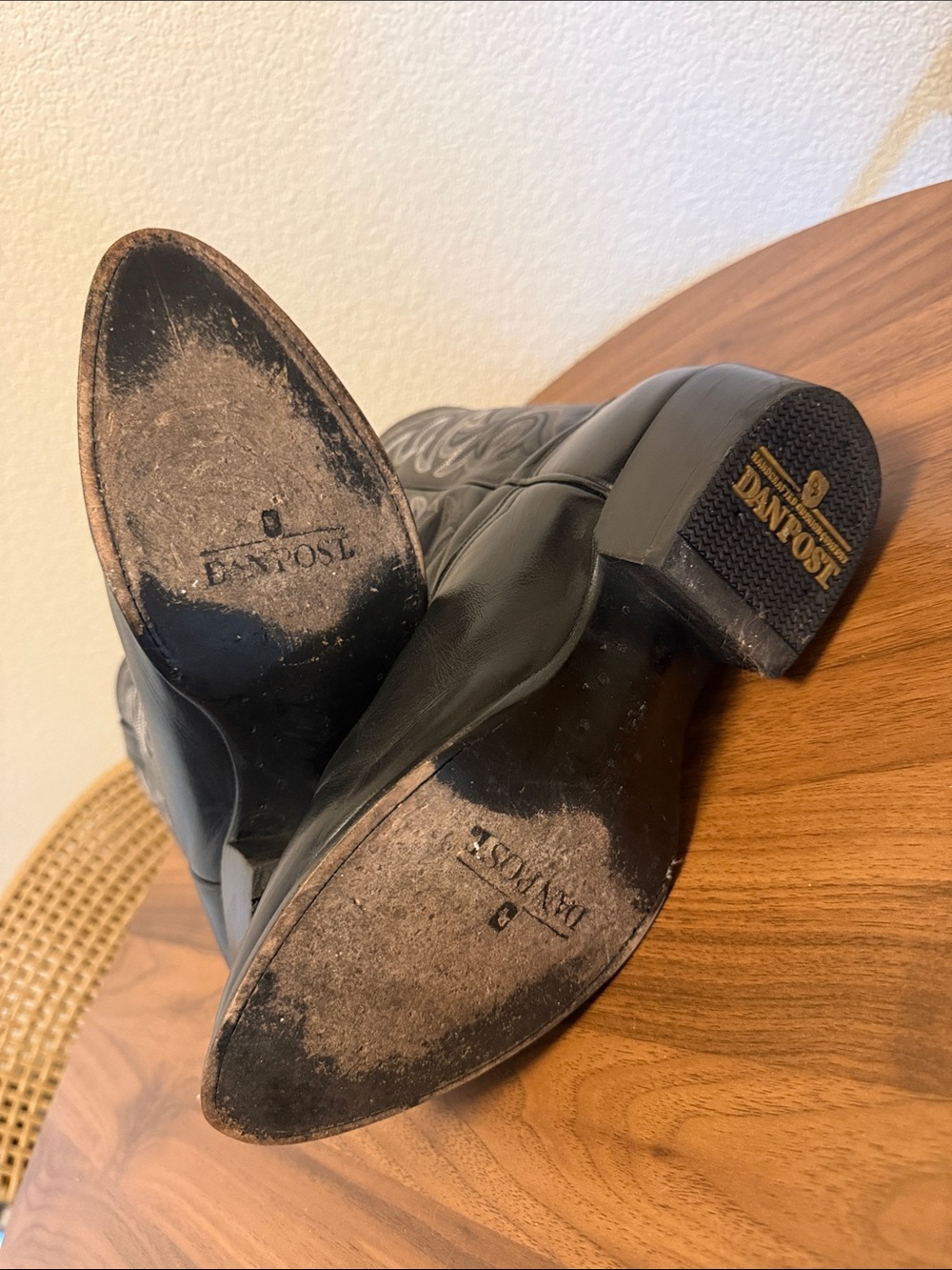 Dan Post- Black Embroidered Leather Cowboy Boots - Men - Picture 4 of 8